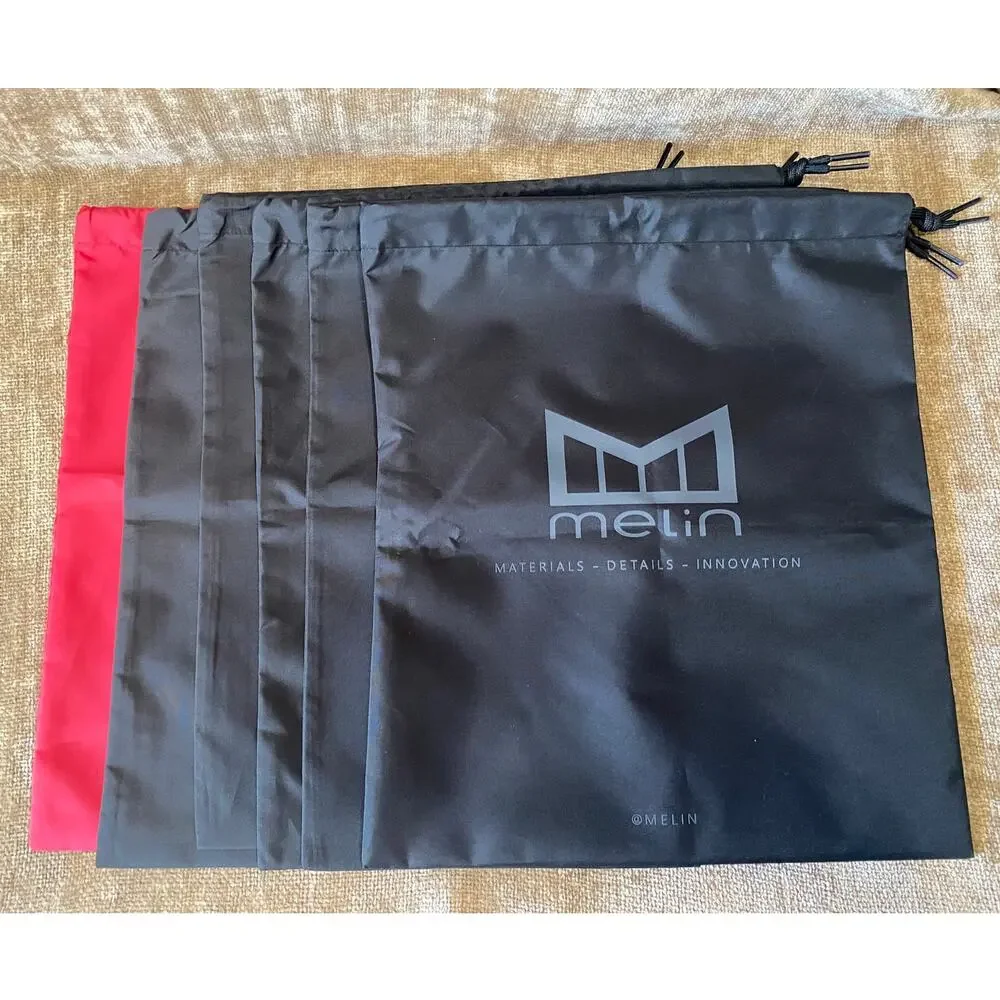 Lot of 6 Melin Hat Dust Bags Drawstring Storage Bags 5 Black 1 Red OEM